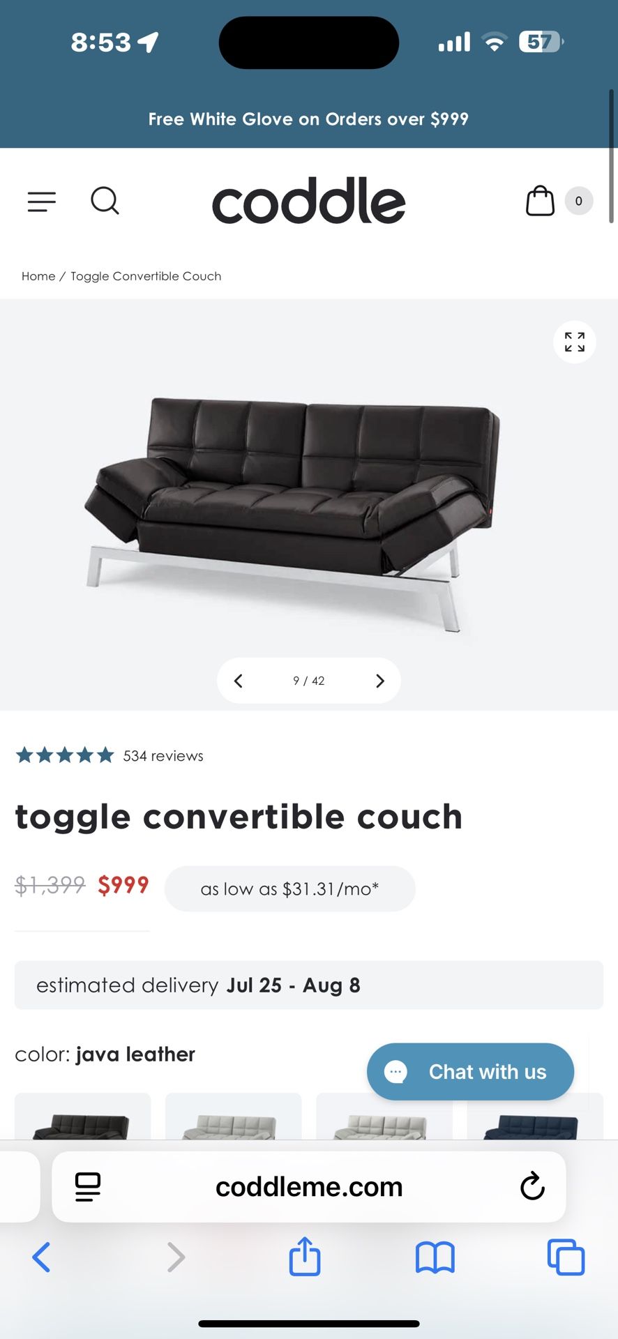 Slightly Used Luxury Couch With Charger Ports