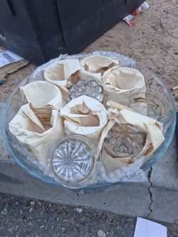 Glass Punch Bowl Set with Cups