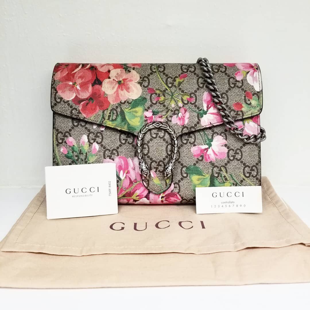 💯 Authentic Gucci GG Blooms Dionysus Wallet On Chain With Flower🌷 ⠀