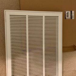 Steel Return Air Filter Grille for 1" Filter - Easy Plastic Tabs for Removable Face/Door - HVAC Duct Cover - Flat Stamped Face -White (different sizes