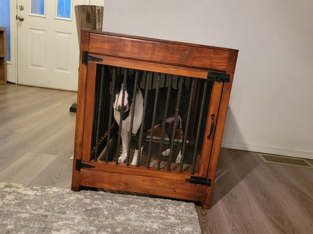 Handmade Wood Dog Kennel/ End Table/ Tv Stand