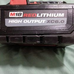 M18 Milwaukee Red Lithium HlGH Output XC 6.0 Battery.
