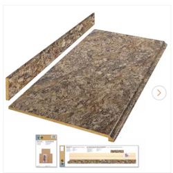 Hampton Bay 6 ft. Straight Laminate Countertop All-Inclusive Kit in Winter Carnival with Full Wrap Ogee Edge and Loose Backsplash