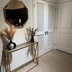 Console table and mirror