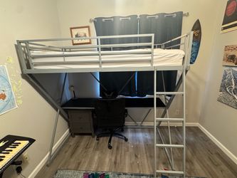 Twin loft bed with desk