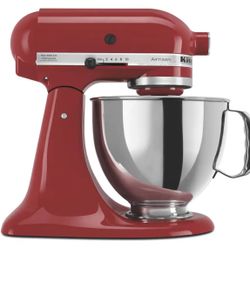 BRAND NEW-KitchenAid- Artisan 5 Qt. 10-Speed Empire Red Stand Mixer with Flat Beater, 6-Wire Whip and Dough Hook Attachments