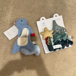 NEW Baby Christmas Items, Xmas Baby, Cloud Island, Squirrel Christmas Security Blanket, Rattle, Baby Toy