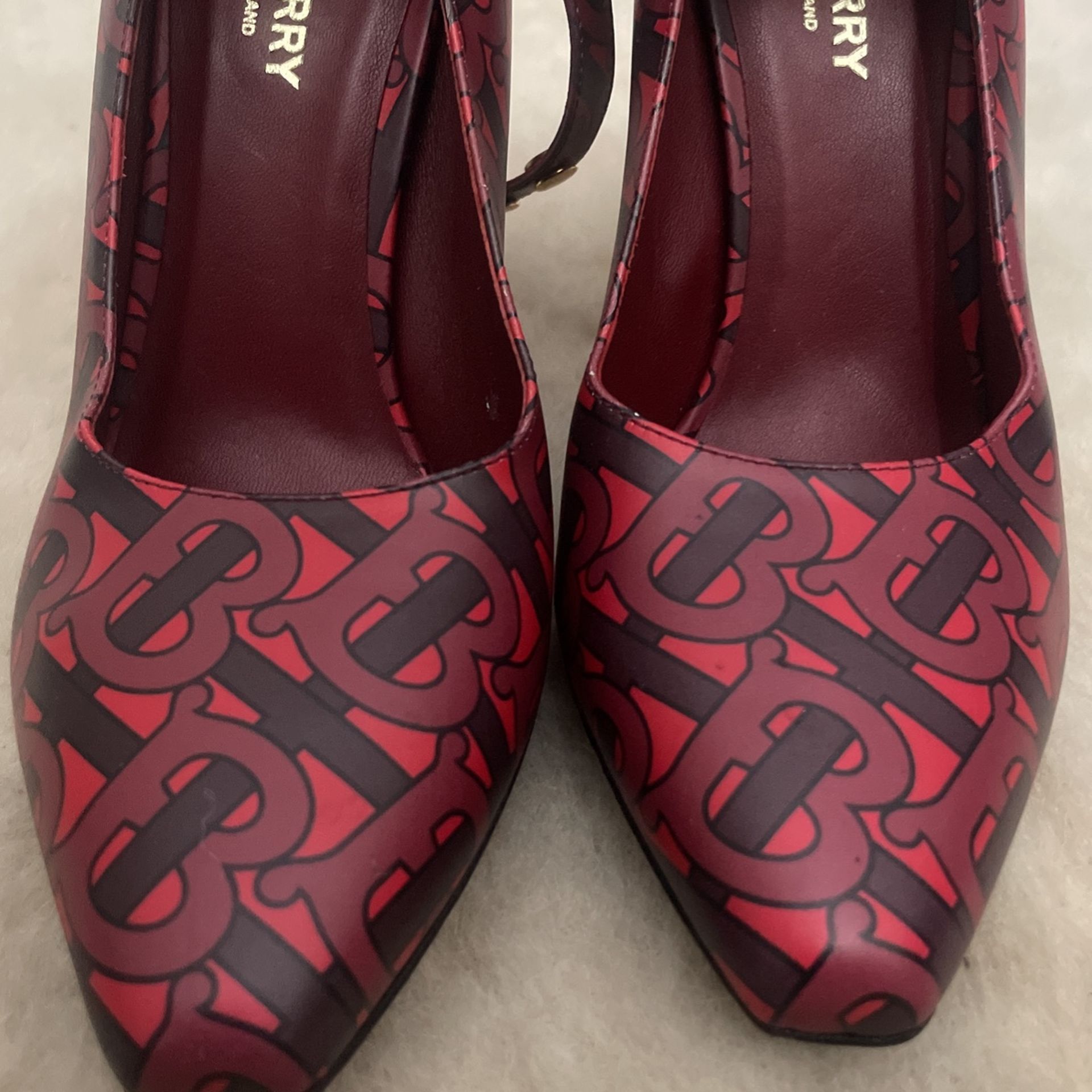 Red Burberry TB Monogram Heels 