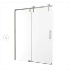 Shower Door  Sealed boxes never open Delta Industrial 60 in. W x 76.25 in. H Rectangular Sliding Frameless Corner Shower Enclosure in Stainless Steel