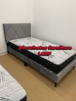 Twin size bed with mattress