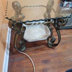 Glass and brass coffee table and two end tables