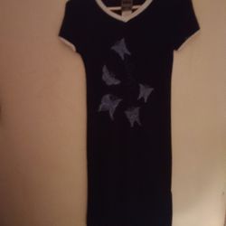 Blue Butterfly T-shirt Dress/ Nightgown (12)