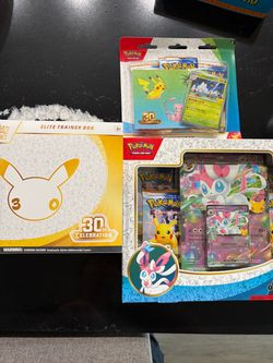 Pokemon 30th celebration ETB/ EX Box/ Tech Sticker
