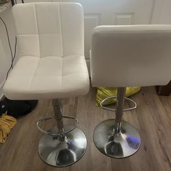 4 All White Bar Stools 