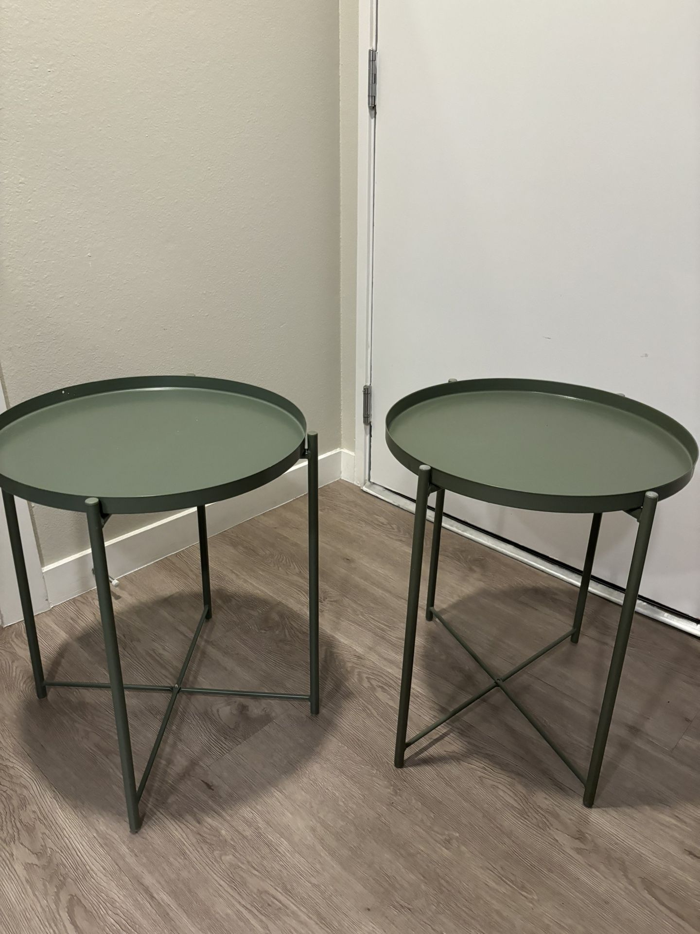IKEA Gladom Green Tray Tables (set of two)