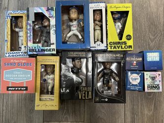 Dodgers and LAFC bobbleheads/rings