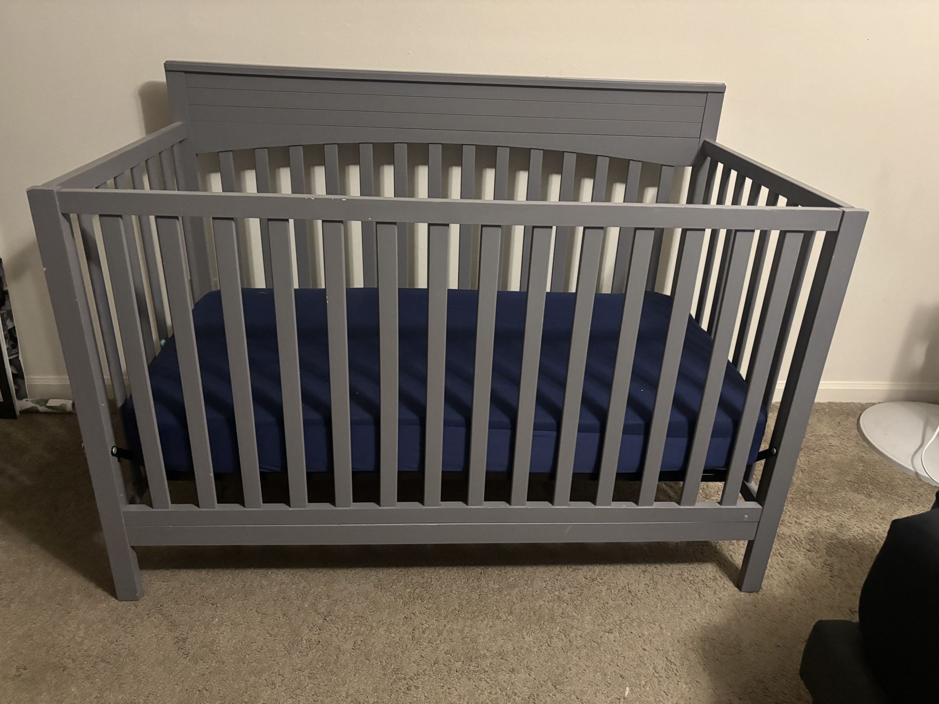 Gray Crib And Changing Table