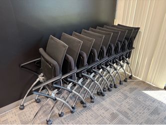 Contemporary Modern Mesh and Chrome Mayline Valore Stackable Office Chairs (9 AVAILABLE)