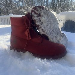 Timberland 6” Suede Boots Burgundy Size 11M