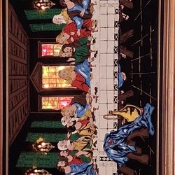 Last Supper Vintage 1960s Animated Large Wall Original Painting