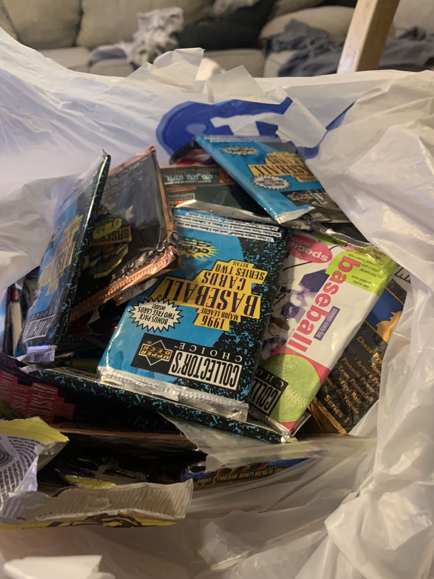 3 Bags Of Sports Cards , Mainly 90’s Baseball Cards
