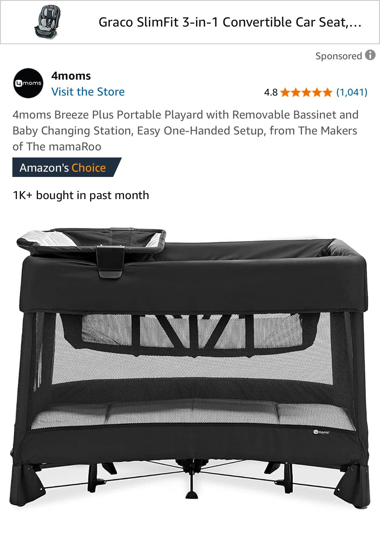 4 Moms Breeze Plus Pack & Play & Hiccapop Mattress