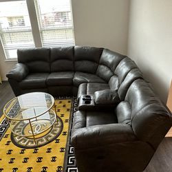 Black Recliner Sectional Couch