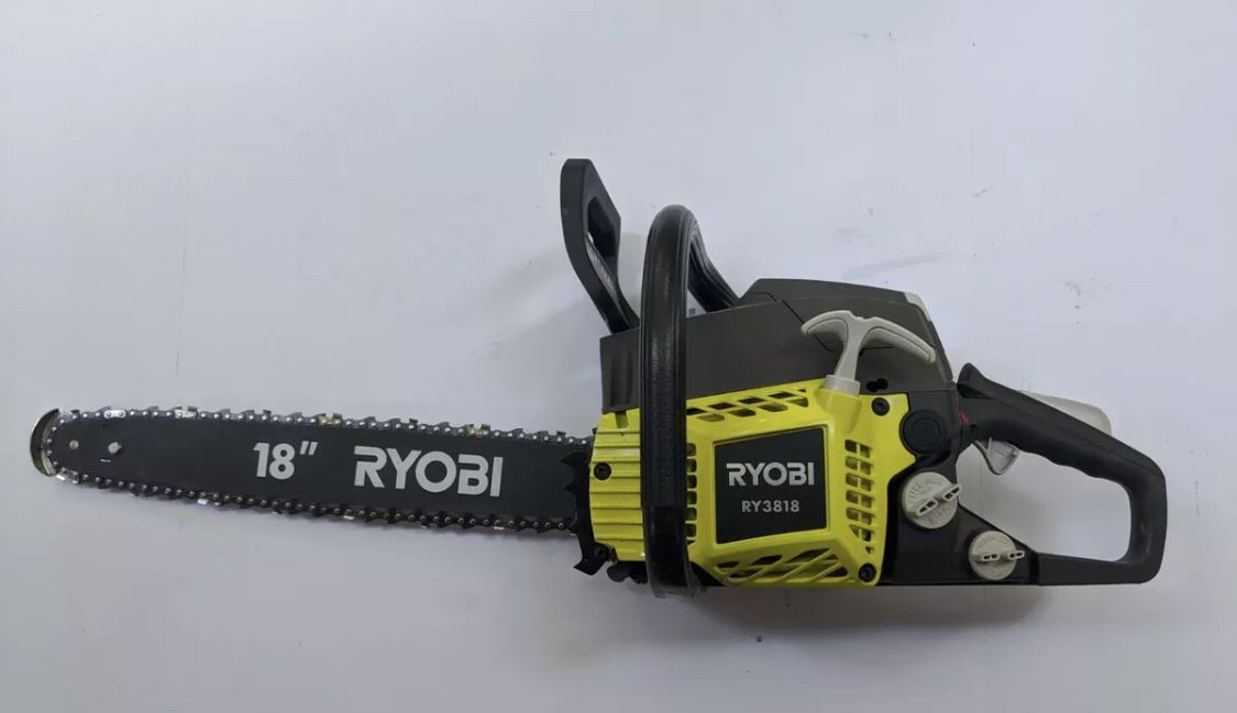 Ryobi RY3818 2 Cycle 18" Chainsaw with Heavy Duty Case 38cc 2-Cycle Gas