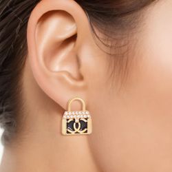 Cc earrings silver And Gold 