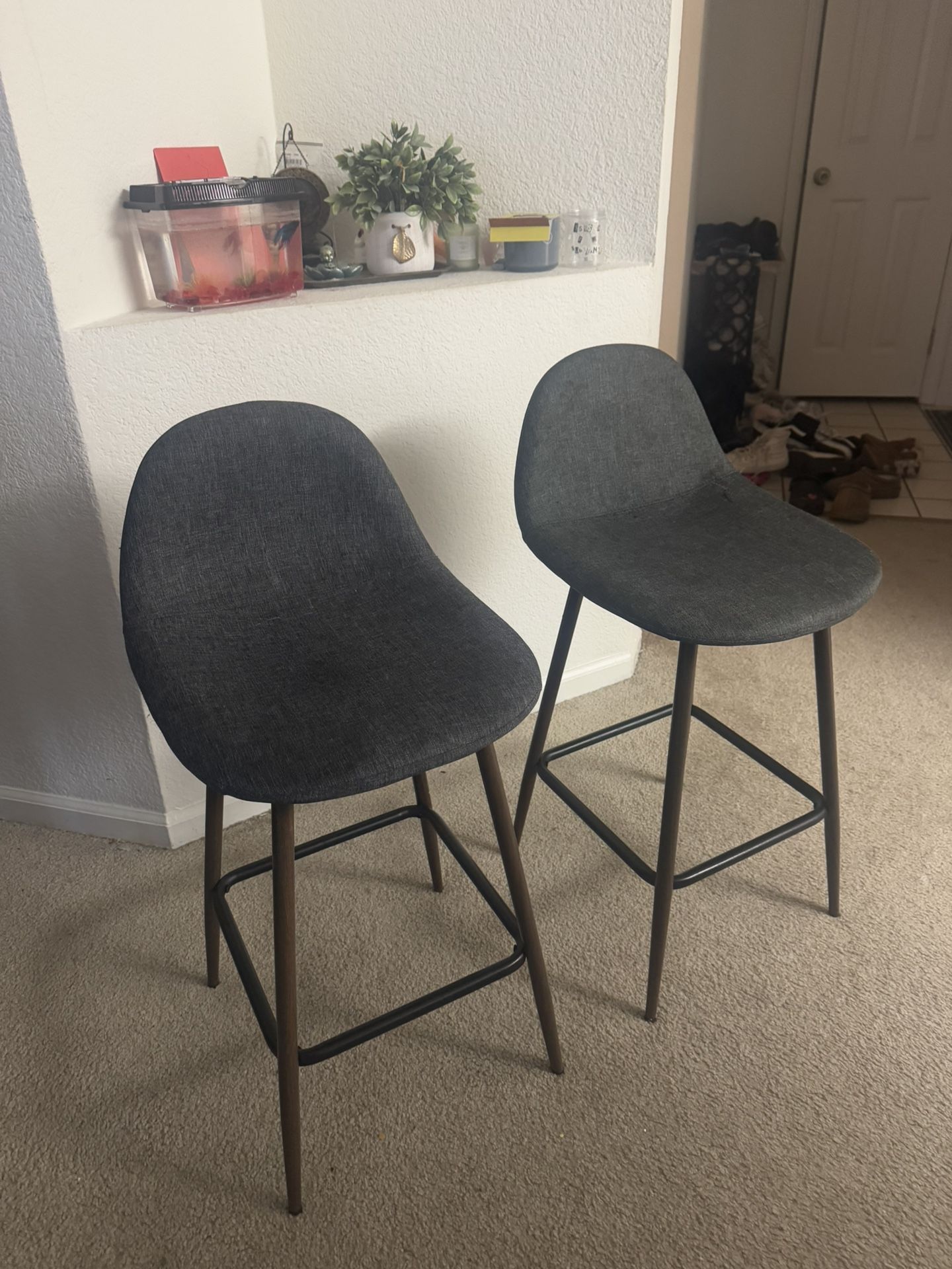 2 Grey Barstools