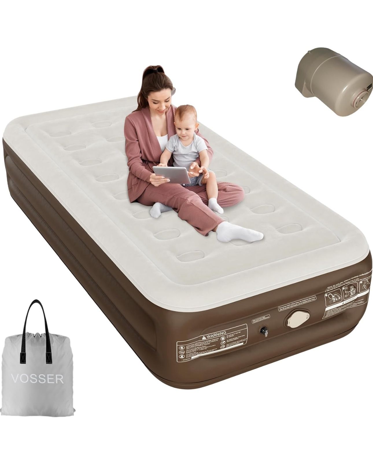 Twin Air Mattress with Built-in Pump