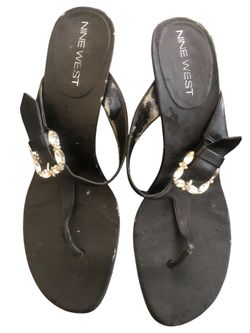 Nine west Leather 3” Heels With Rinestones 