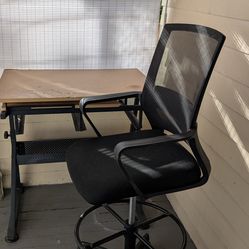 Art/drafting chair and desk combo