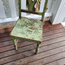 Antique Shabby Sheek Wood Painted Kid Chair