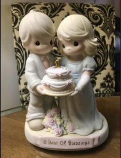 Vintage Ceramic Precious Moments-1 Year Anniversary