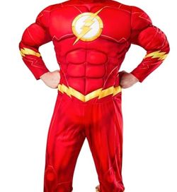 Men's Deluxe The Flash Costume Padded Jumpsuit