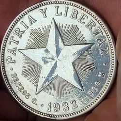 🇨🇺🇨🇺1932 Cuba One Peso Large Silver Coin