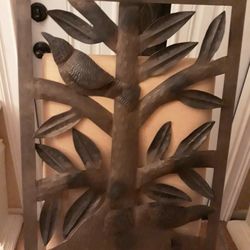 Large Bronze Look-a-like Metal Wall Art Featuring Birds