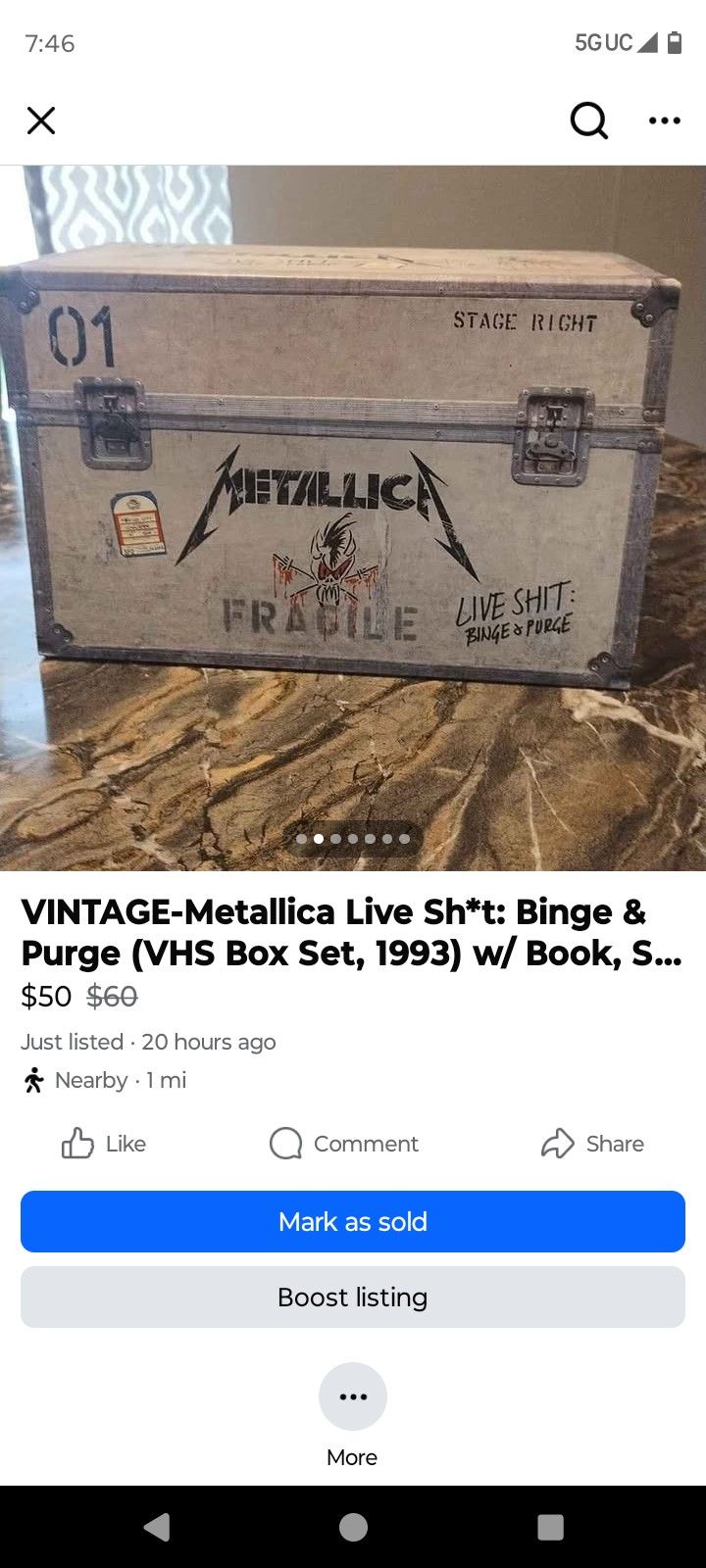 VINTAGE-Metallica Live Sh*t: Binge & Purge (VHS Box Set, 1993) w/ Book, Sticker