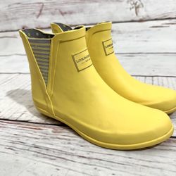 LONDON FOG Womens Piccadilly Rubber Rain Boot Yellow Size 7M SLF003 waterproof