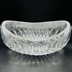 Vintage 1980’s Gorham Hand Cut Glass Crystal Serving Dish Oval Ark Boat Shaped