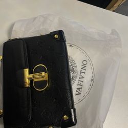 black leather designer style handbag