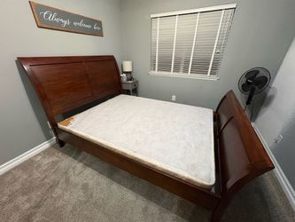 Queen Sleigh Bed Frame w/ box spring