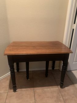 Wooden Table With Castors