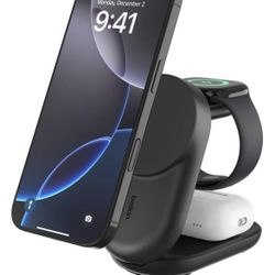 Belkin - 3-in-1 Foldable Magnetic Charging Stand, 25W Qi2, MagSafe compatible, charge iPhone - Black