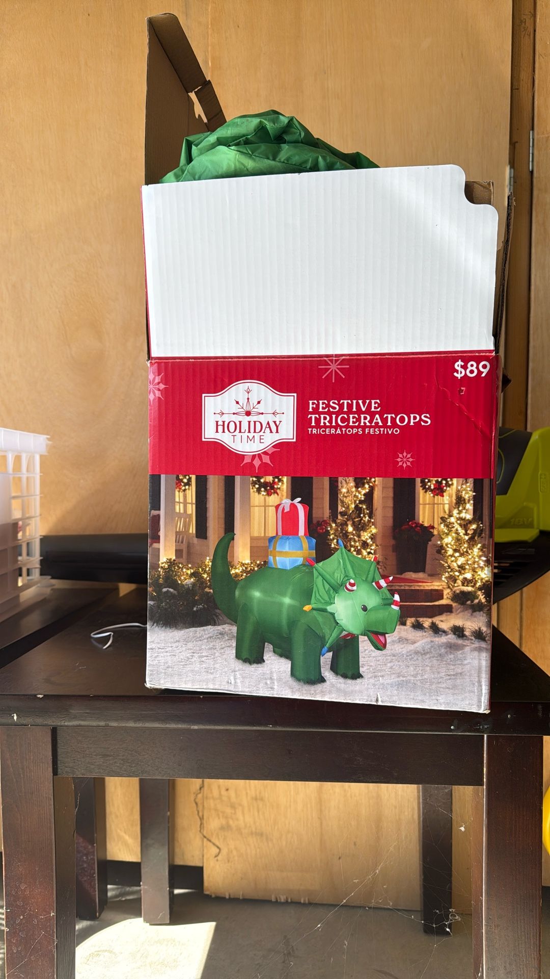 Festive Triceratops - Inflatable Dinosaur 