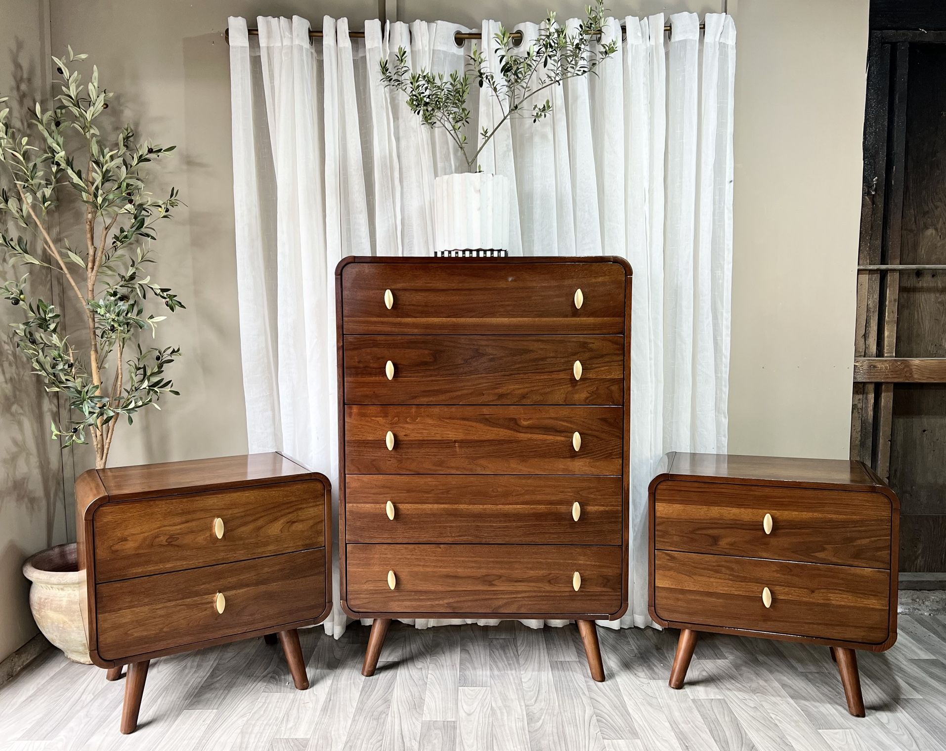 !!SOLD!! Restored Walnut Dresser Set