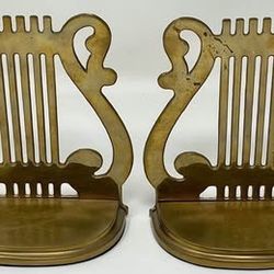 Brass Harp Music Sheet Bookends