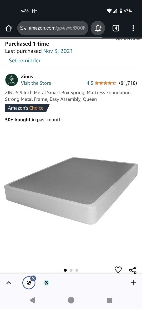 Queen bed Frame And Box Spring
