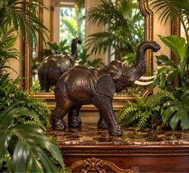 Vintage leather wrapped Elephant